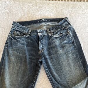 7 For All Mankind Dark Blue Straight Leg Jeans
